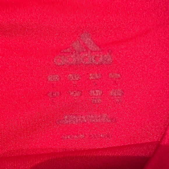 Adidas Men’s Performance Athletic T-Shirt Red Black Stripes Size L - Picture 4 of 5